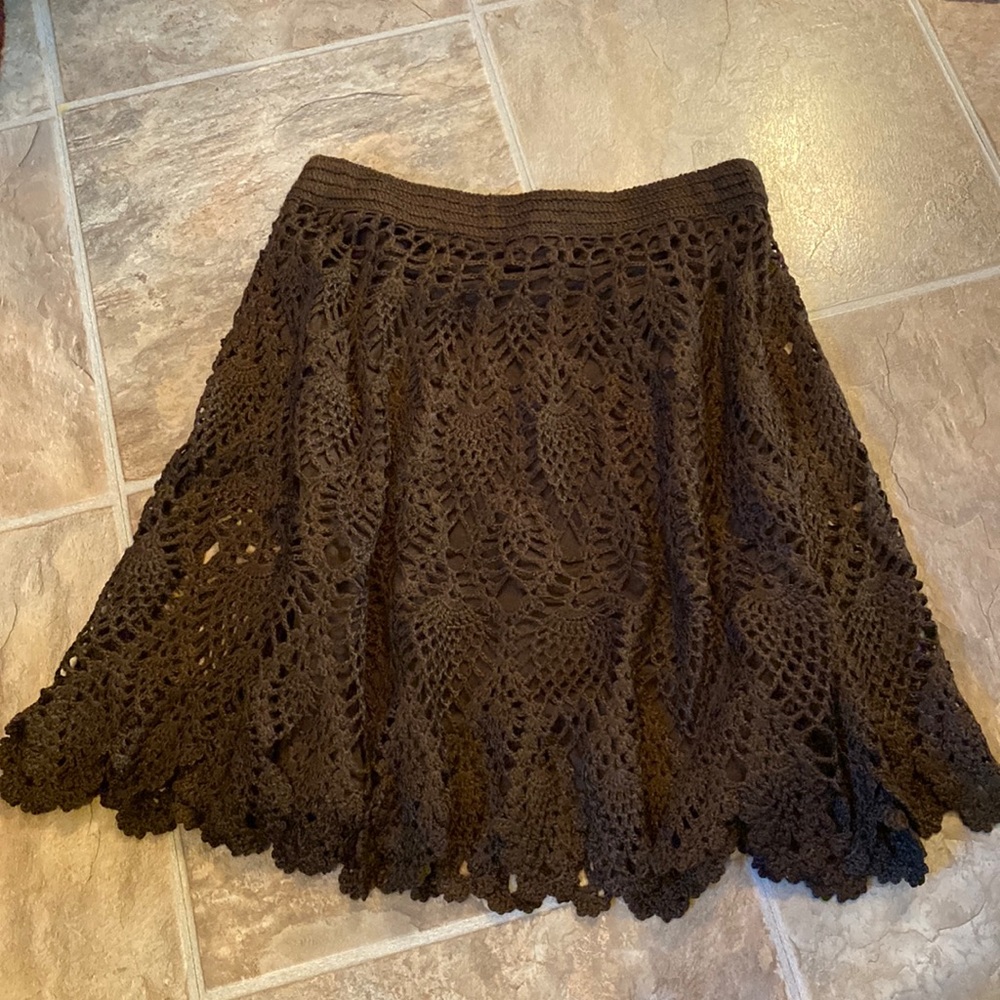 Brown crochet skirt